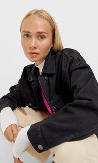 Stradivarius Джинсовая Куртка Оверсайз С Эффектом Потертости M