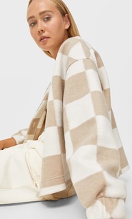 Stradivarius Кардиган В Клетку Бежевый Средний M