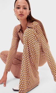 Stradivarius Расклешенные Брюки С Принтом В Стиле Ретро Сиреневый Xs