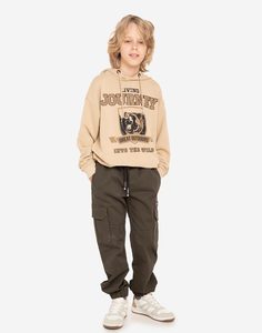 Хаки джинсы Jogger с карго-карманами для мальчика Gloria Jeans