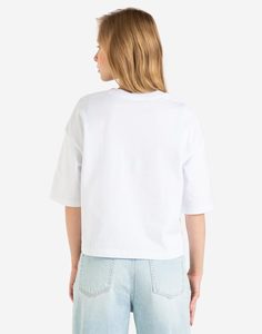 Белая футболка oversize с вышивкой Gloria Jeans