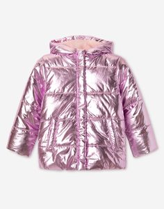 Розовая блестящая куртка для девочки Gloria Jeans