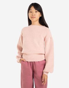 Розовый джемпер с объёмными рукавами для девочки Gloria Jeans