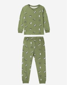 Зелёная пижама с принтом для мальчика Gloria Jeans