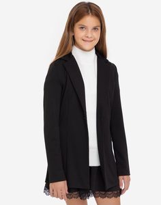 Чёрный пиджак для девочки Gloria Jeans