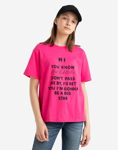 Розовая футболка с надписями Gloria Jeans