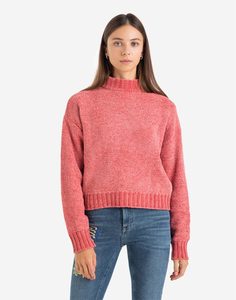 Розовый велюровый свитер oversize Gloria Jeans