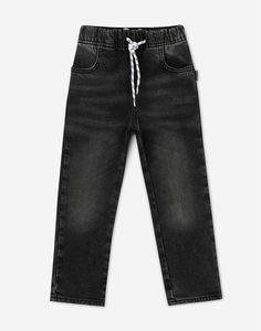 Утеплённые серые джинсы Straight для мальчика Gloria Jeans