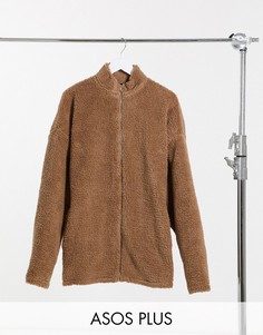 Коричневый спортивный oversized-топ ASOS DESIGN Plus-Neutral