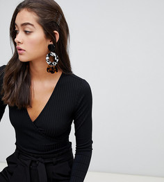 Черное боди с запахом New Look-Черный