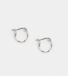 Витые серьги-кольца диаметром 10 мм из стерлингового серебра Kingsley Ryan-Серебристый