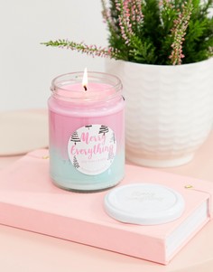 Свеча из соевого воска с надписью "merry everything", эффектом омбре и ароматом "ice queen" Flamingo Candle-Мульти