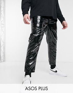 Неэластичные классические джинсы черного цвета из искусственной кожи ASOS DESIGN Plus-Черный