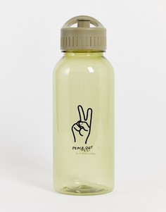 Бутылка для воды емкостью 1 л с принтом знака «пацифик» Typo-Прозрачный