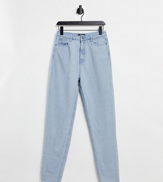 Голубые выбеленные джинсы в винтажном стиле с завышенной талией и необработанным краем Missguided Tall-Голубой