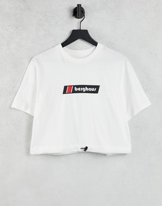Белая укороченная футболка с логотипом и затягивающимся шнурком с фиксатором Berghaus-Белый