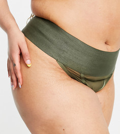 Сетчатые стринги цвета хаки ASOS DESIGN Curve Jayde-Зеленый цвет