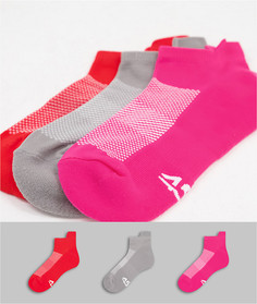 Набор из 3 пар спортивных носков с антибактериальной обработкой ASOS 4505-Красный