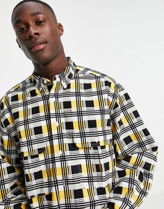 Свободная рубашка навыпуск с 2 карманами и принтом в клетку и квадраты черного и желтого цветов Levis Skateboarding-Разноцветный