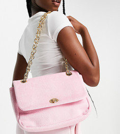 Розовая махровая сумка через плечо My Accessories London Exclusive-Розовый цвет