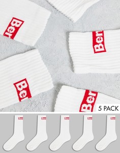 Набор из 5 пар белых спортивных носков Bench Puccino-Разноцветный