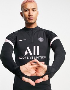 Черный топ с дизайном тренировочной формы футбольного клуба Nike Football Paris Saint-Germain Dri-FIT Strike-Черный цвет