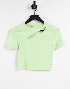 Укороченная футболка с вырезами ASOS 4505-Зеленый цвет