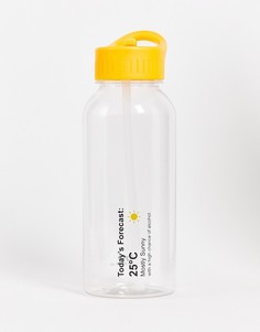 Бутылка для напитков объемом 1 л с оранжевой крышкой и прогнозом погоды Typo-Оранжевый цвет