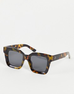 Массивные солнцезащитные очки с черепаховой оправой Madein.-Коричневый цвет