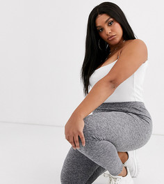 Серые меланжевые леггинсы ASOS DESIGN Curve-Серый