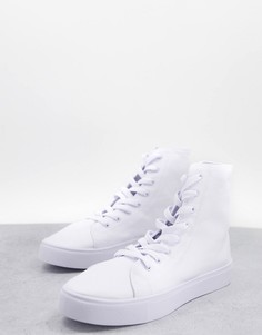 Белые высокие кроссовки из парусины ASOS DESIGN Daz-Белый