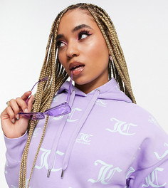 Сиреневый oversized-худи с логотипом от комплекта Juicy Couture X ASOS-Фиолетовый цвет