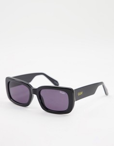 Узкие прямоугольные солнцезащитные очки унисекс в черной оправе Quay X Maluma Yada Yada-Черный