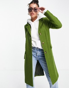 Зеленое классическое пальто из смесовой шерсти Helene Berman-Зеленый цвет