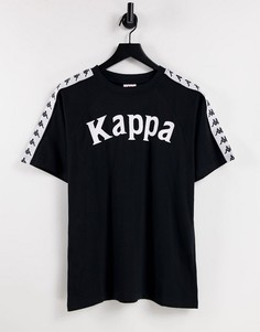 Черная футболка с большим логотипом Kappa-Черный цвет