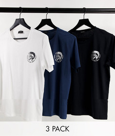 Набор из 3 футболок белого/синего/черного цвета Diesel-Разноцветный