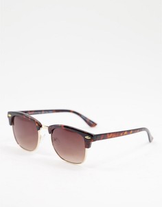 Солнцезащитные очки в стиле ретро с коричневыми стеклами в черепаховой оправе Accessorize Cally-Коричневый цвет