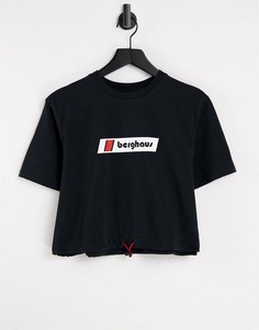 Черная укороченная футболка с логотипом Berghaus-Черный цвет