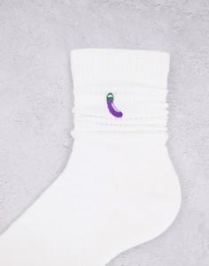 Носки с многоцветной вышивкой баклажана Topman-Разноцветный