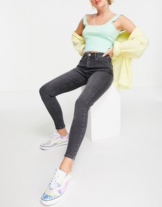 Черные выбеленные джинсы Topshop Jamie-Черный цвет