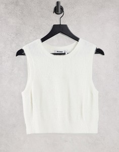 Белый трикотажный жилет из переработанного материала Weekday Fuzz