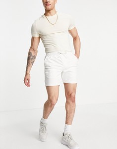 Белые джинсовые шорты с эластичным поясом Lyle & Scott-Белый