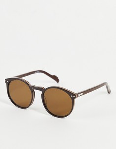 Коричневые круглые солнцезащитные очки в стиле унисекс с коричневыми стеклами Spitfire Cut Eighteen-Коричневый цвет