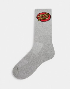 Серые носки с круглым принтом логотипа Santa Cruz-Серый