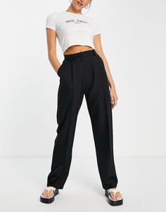 Черные брюки-галифе с прямыми штанинами Topshop-Черный цвет