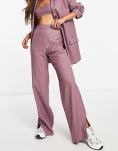 Строгие минималистичные брюки фиолетового цвета Topshop-Фиолетовый цвет