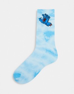 Голубые носки окраски тай-дай с принтом кричащей руки Santa Cruz-Голубой