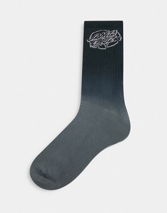 Черно-серые носки с эффектом омбре и универсальным принтом Santa Cruz-Черный
