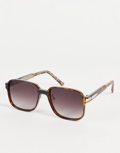 Женские солнцезащитные очки в квадратной черепаховой оправе с черными градиентными линзами Spitfire BTA-Коричневый цвет