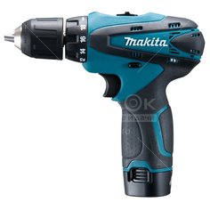 Дрель-шуруповерт аккумуляторная Makita DF330DWE, 0-1300 об/мин, 10.8 В, 1.3 Ач, 10 мм